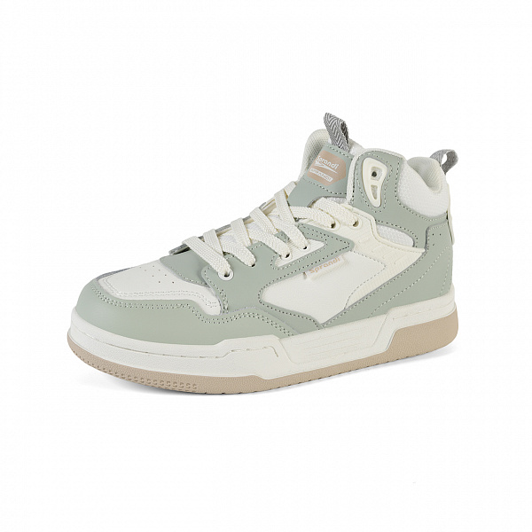 7W325K03-3 Женские кеды Sprandi, Гелевый зеленый/Слоновая кость/Светло-коричневый с теплым оттенком