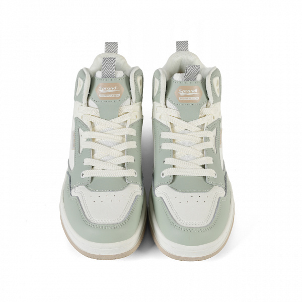 7W325K03-3 Женские кеды Sprandi, Гелевый зеленый/Слоновая кость/Светло-коричневый с теплым оттенком